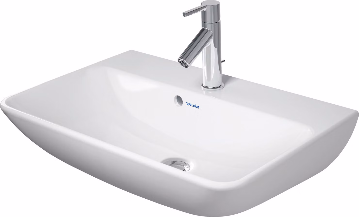Duravit ME by Starck lavabos Compact, avec trop-plein, 1 trou pour robinet, 600mm, 234360AC00, 234360AC00