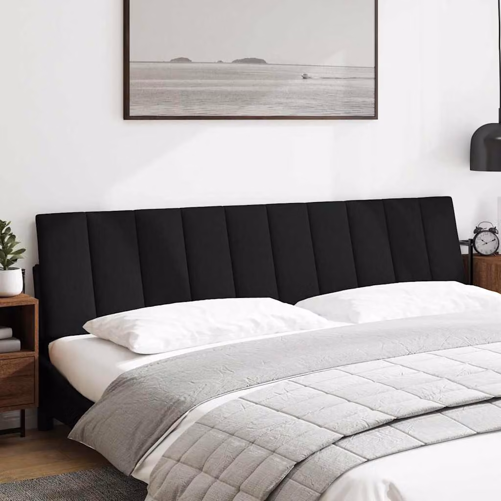 vidaXL Cuscino Testiera Hanko Nero 200 cm in Tessuto