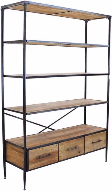 Libreria in Legno Metallo cm 128x44 5x153 5 - DENE