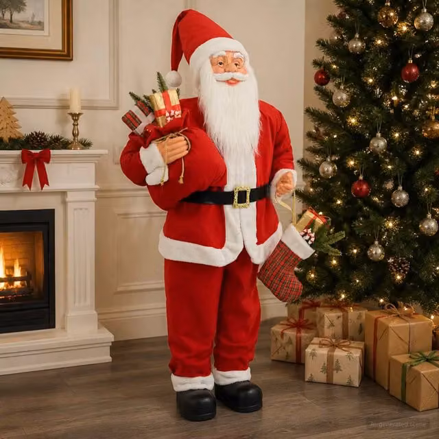 Statuetta di Babbo Natale Rosso 180 cm Poliestere 42050764