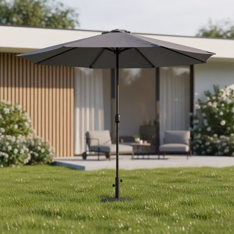 Ombrellone Mucola Ø3m ombrellone da giardino ruotabile a 360° ombrellone da patio ombrellone a sbalzo ombrellone da spiaggia - grigio