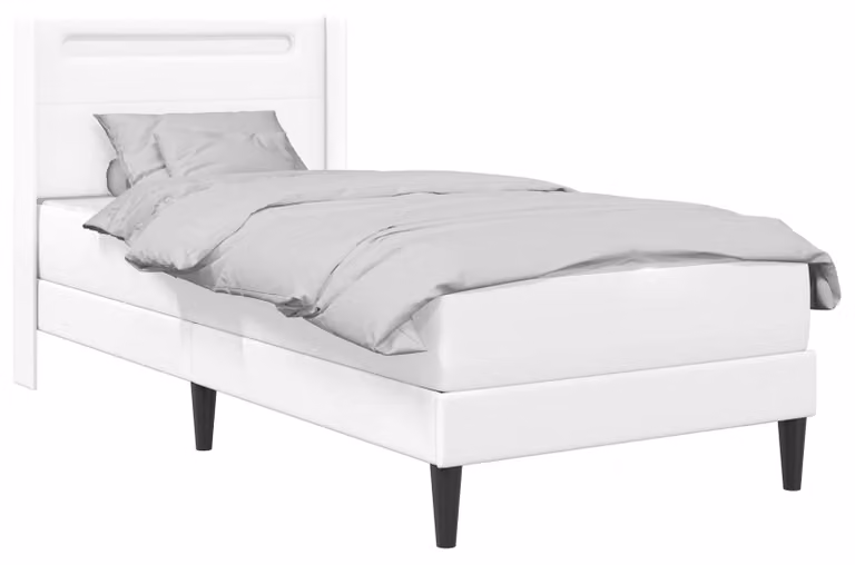 Struttura letto con materasso Bianco 90 x 200 cm Pelle finta