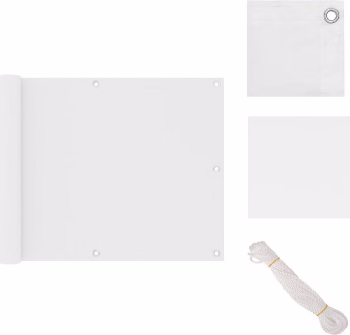 vidaXL Schermo privacy per balconi bianco 75x300 cm Tessuto Oxford - Ombrelloni e tende da sole