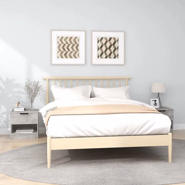 Set di 2 comodini vidaXL in legno ingegnerizzato grigio con cassetti L/P/H: 40 x 39 x 40 cm