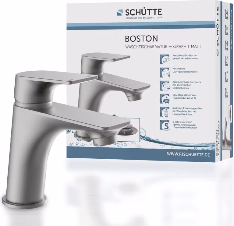 Miscelatore per lavabo SCHÜTTE BOSTON, rubinetto da bagno con scarico a scomparsa lavabo, miscelatore lavabo