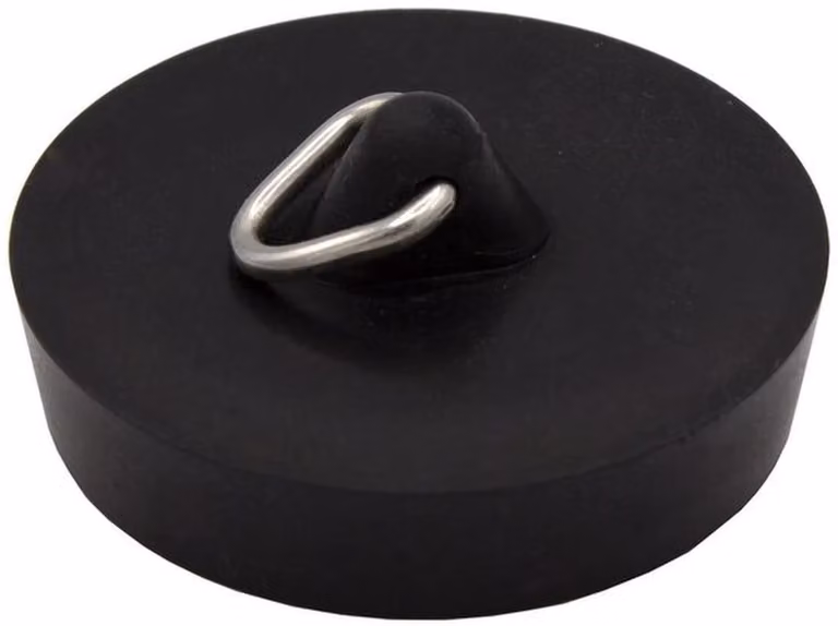 Tappo di scarico universale nero Azomor in PVC per vasche da bagno con apertura da 45,5 mm