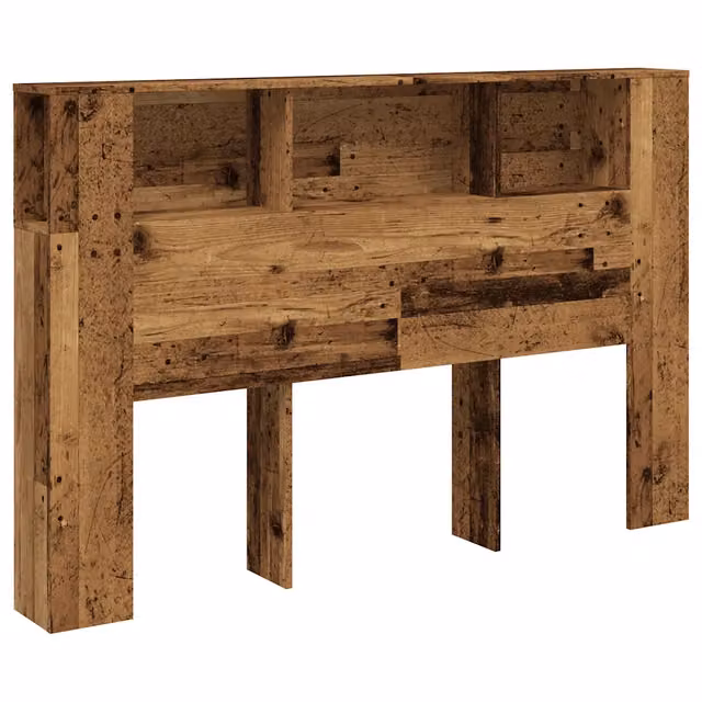 Testata con contenitore e ripiani integrati in legno marrone L/P/H: 160 x 18,5 x 103,5 cm