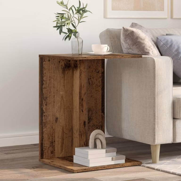 vidaXL Tavolo laterale moderno in legno marrone L/P/H: 45 x 40 x 62,5 cm