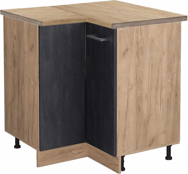 Mobile ad angolo cucina R-Line Calce nera/Rovere dorato 75.6 cm PT Rovere Vicco