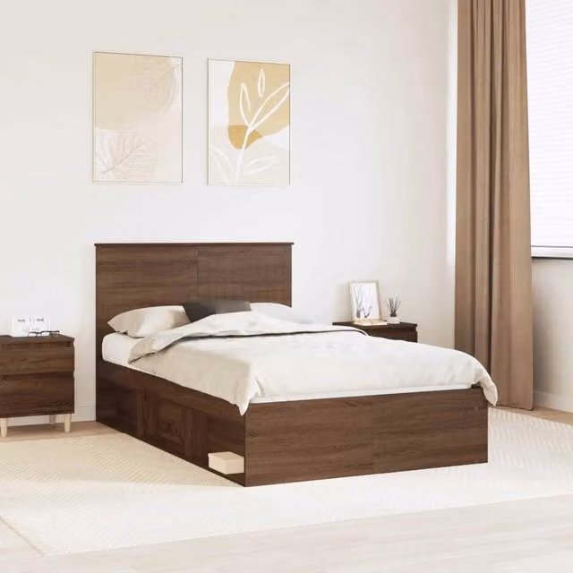 Struttura letto con cassetti vidaXL in pino massello marrone L 120 x P 200 cm