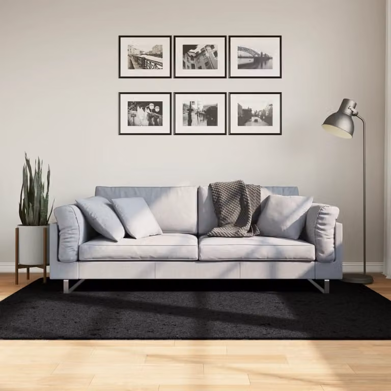 Tappeto a pelo corto vidaXL OVIEDO nero L 140 cm x P 200 cm