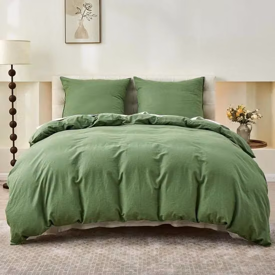 Set di coperte per letto confortevole e respirante, 155x220 cm, verde.