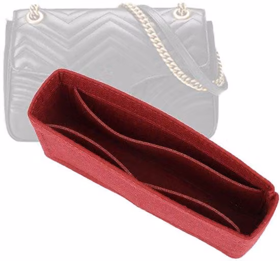 Organizer da borsa rosso, grande, in feltro, con tasche