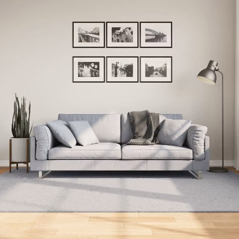Tappeto a pelo corto vidaXL HUARTE Grigio, Lavabile e Antiscivolo, L: 160 cm x P: 230 cm