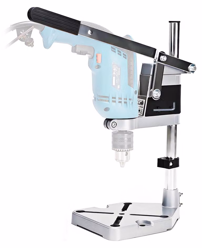 Supporto per trapano - Supporto per trapano regolabile - Utensile manuale - Alluminio - Potente e preciso - Adatto per legno e metallo - Compatto e pratico...
