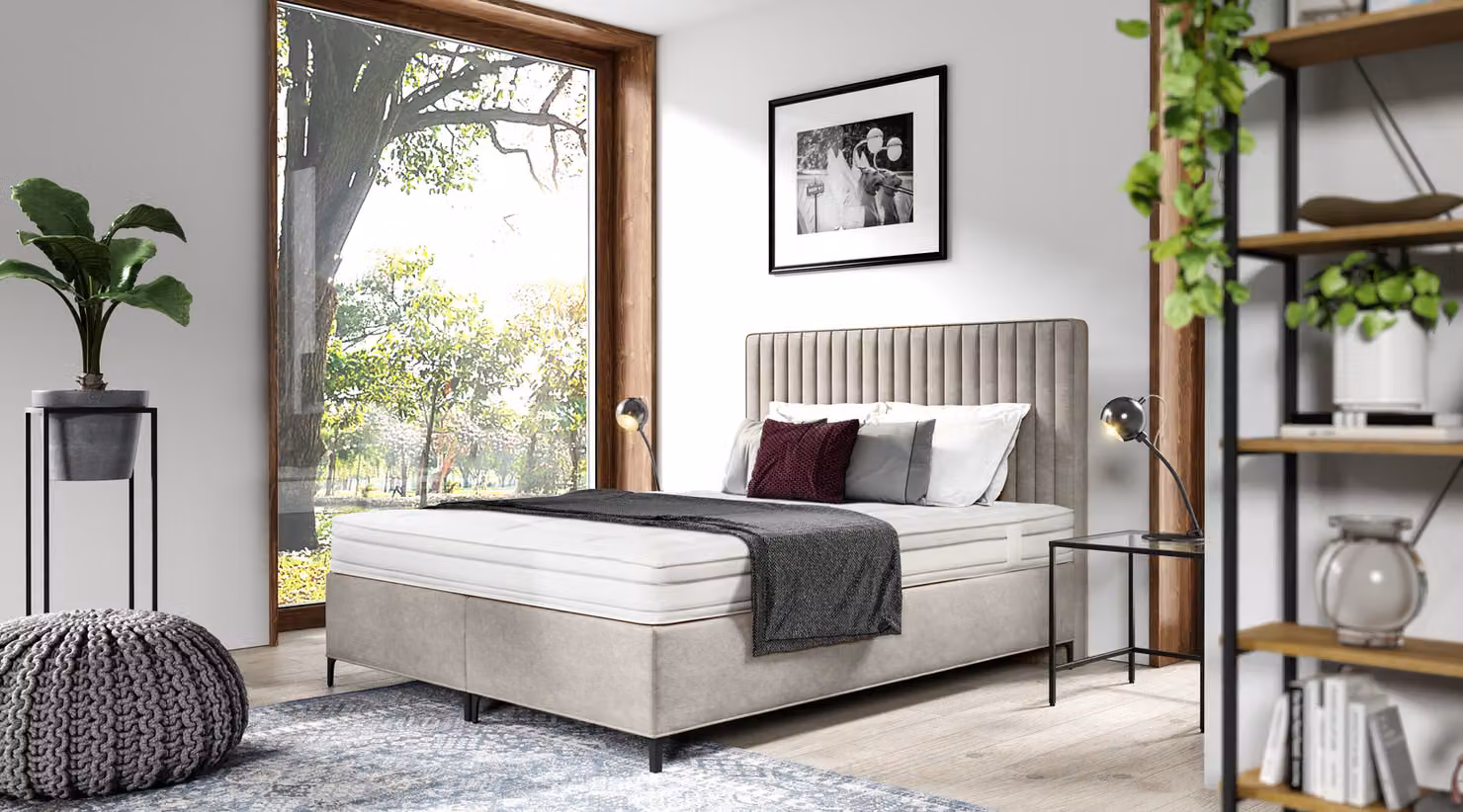 Doppelbett Designer Schlafzimmer Luxus Boxspringbett Modern Stil Einrichtung