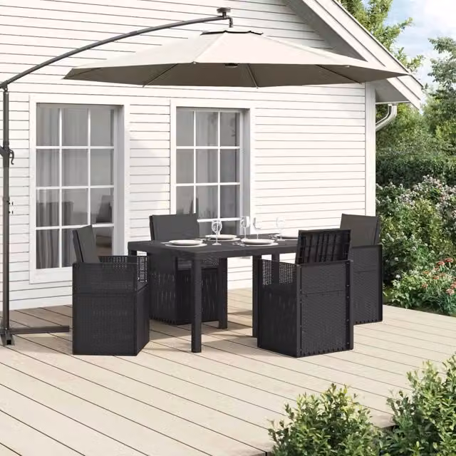 Set da Pranzo per Giardino 5 pz Antracite PP 3430056