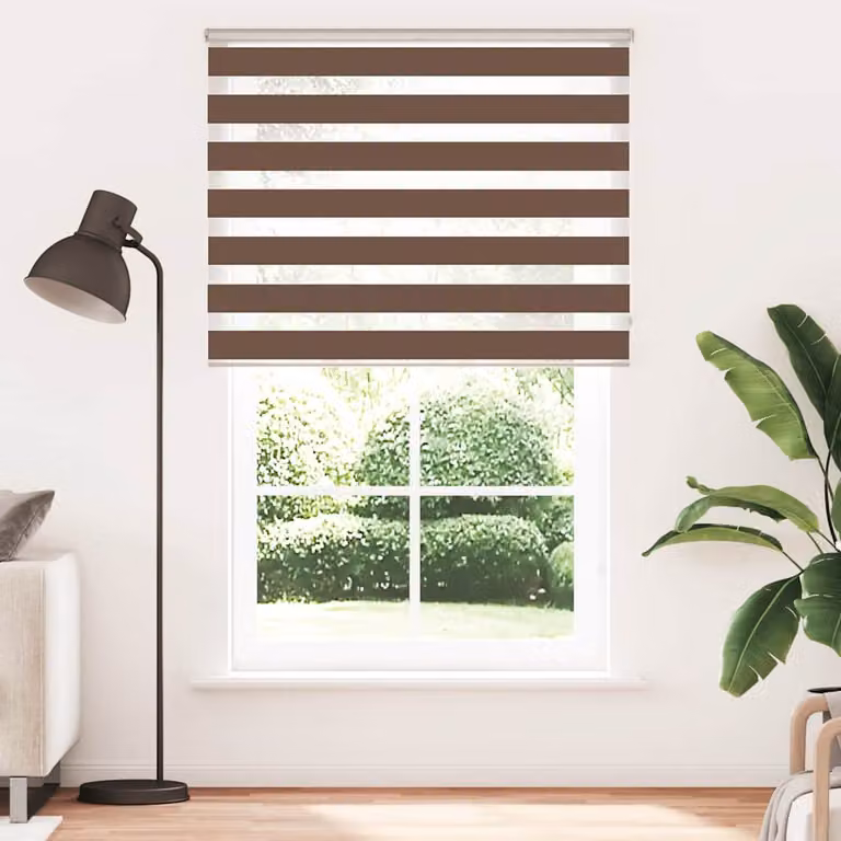 vidaXL Tenda a Rullo Zebra Larghezza Tessuto 140,9 cm Poliestere