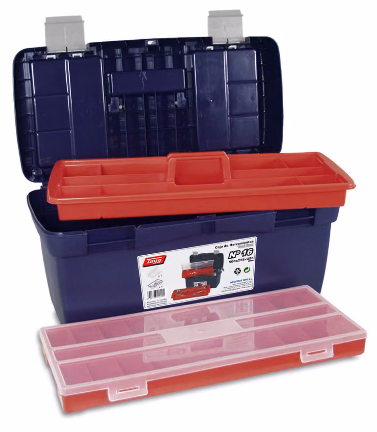Cassetta portattrezzi in plastica, dimensioni 500 x 258 x 255 mm