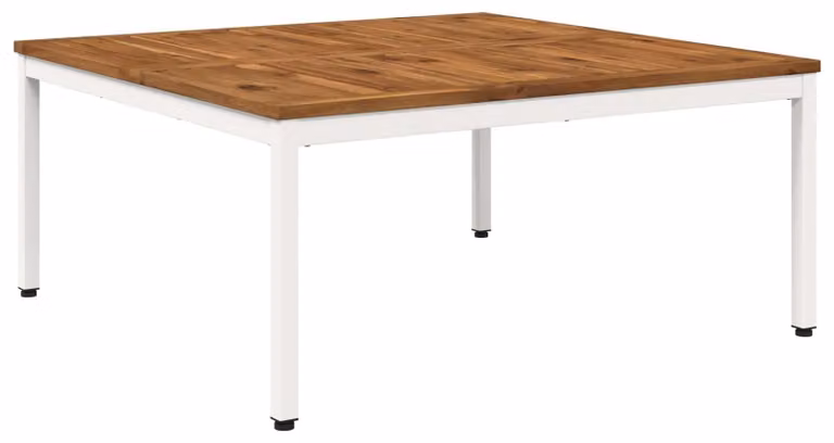 Tavolino da caffè, design naturale e colore bianco, dimensioni 100 x 100,5 x 45 cm