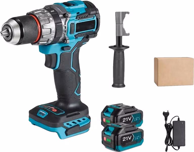 Trapano avvitatore a percussione, motore brushless, 20 livelli di coppia, batteria EU-2, 1 connettore
