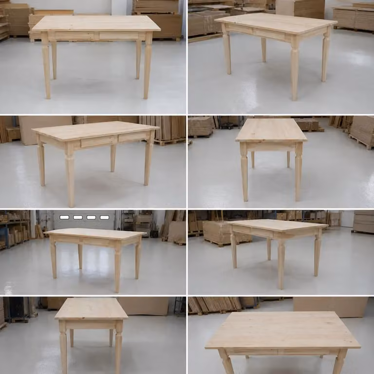 Scrivania con 2 cassetti in legno di pino massello grezzo Mobili 2G L/P/H: 120 x 58 x 79 cm