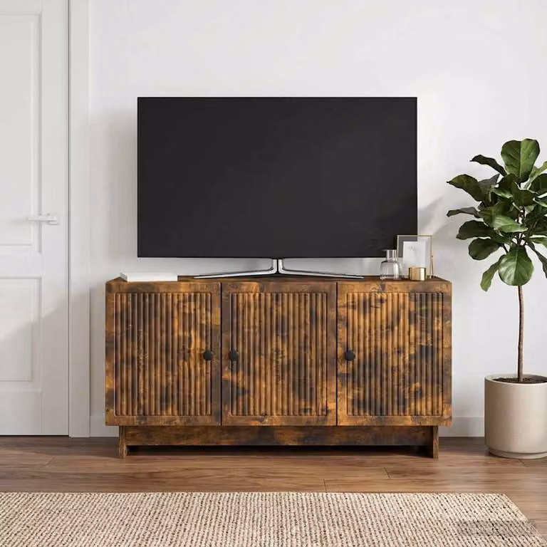 Mobile TV vidaXL Rovere Fumo in Legno Ingegnerizzato, L 99 x P 34,5 x H 50 cm