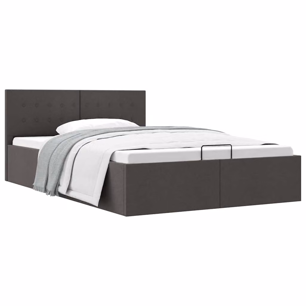 vidaXL Giroletto Idraulico con Contenitore in Tessuto Grigio L/P/H: 120 x 200 x 73 cm