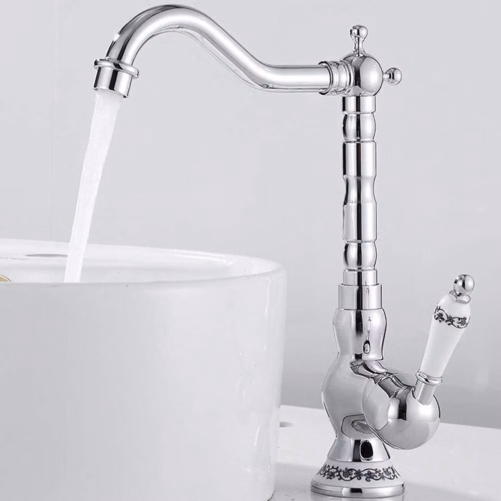 Rubinetto da cucina, design vintage e antico, in ottone, adatto per cucina e bagno