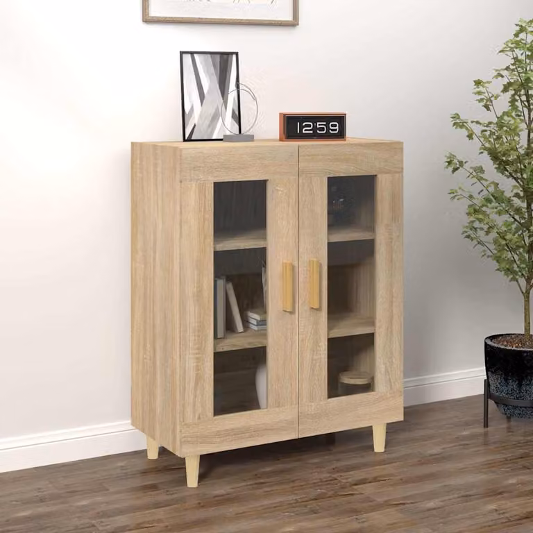 Credenza vidaXL in Rovere Sonoma e Legno Multistrato, L: 69,5 cm, P: 34 cm, H: 90 cm