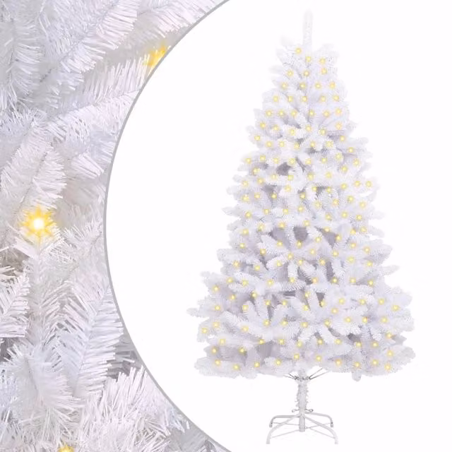 Albero di Natale | Decorazioni natalizie artificiale Bianco 210 cm PVC e Metallo