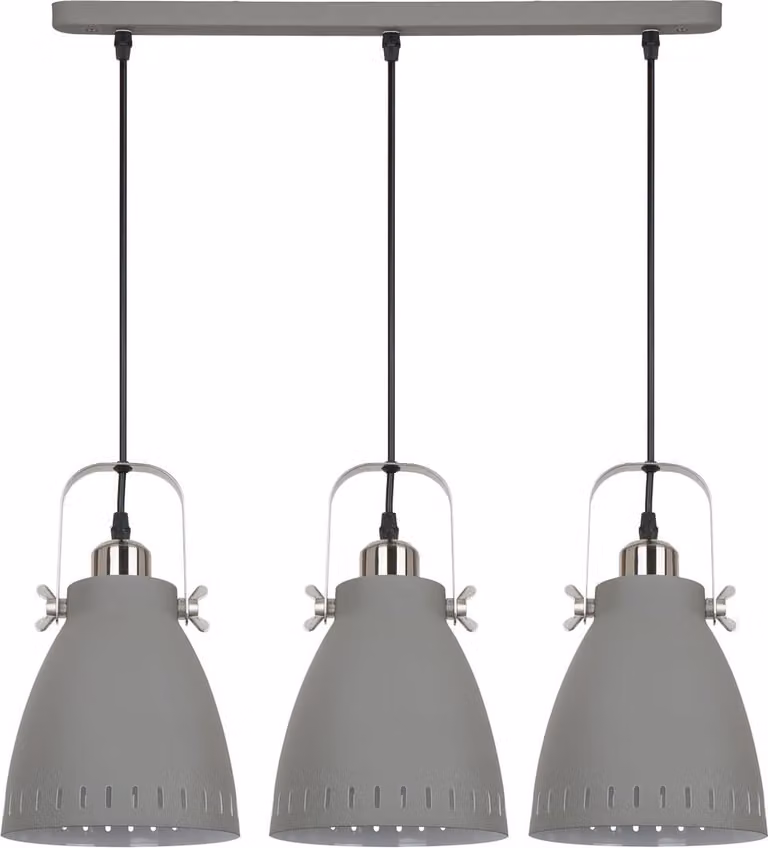 Lampadario Italux Franklin grigio industriale MD-HN8026S-3-GR+S.NICK