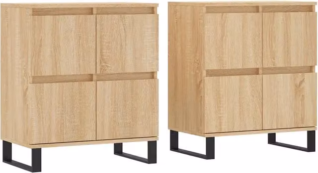 Credenze 2 pz | Madia | Buffet da pranzo | Armadio da pranzo Rovere Sonoma in Legno Multistrato