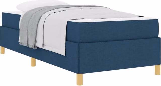 Letto singolo | Letto per adulti | Struttura del letto con materasso Blu 100 x 200 cm Tessuto