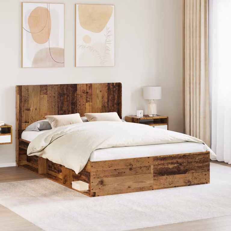 Testiera per letto vidaXL in legno ingegnerizzato color marrone stile rustico