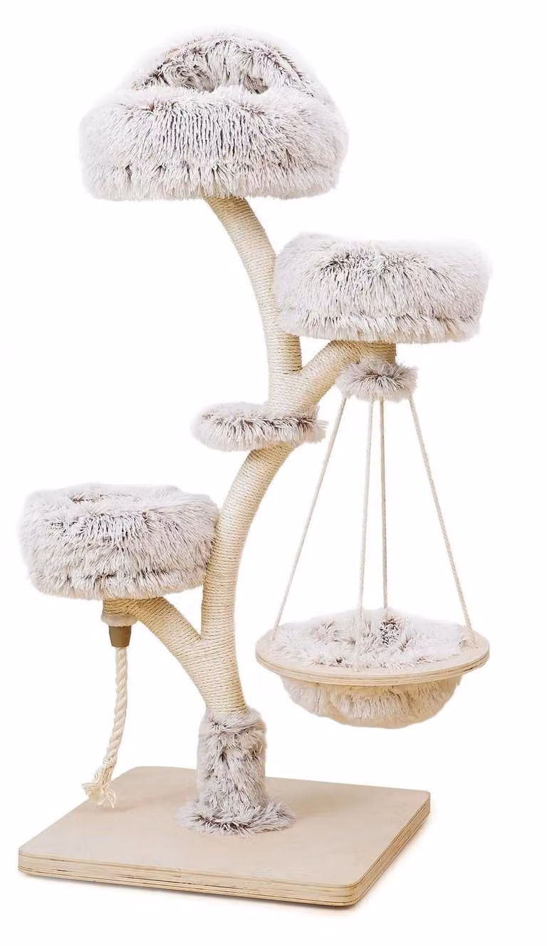 Tiragraffi albero design - 130 cm - Sisal e peluche - Albero per gatti con amaca
