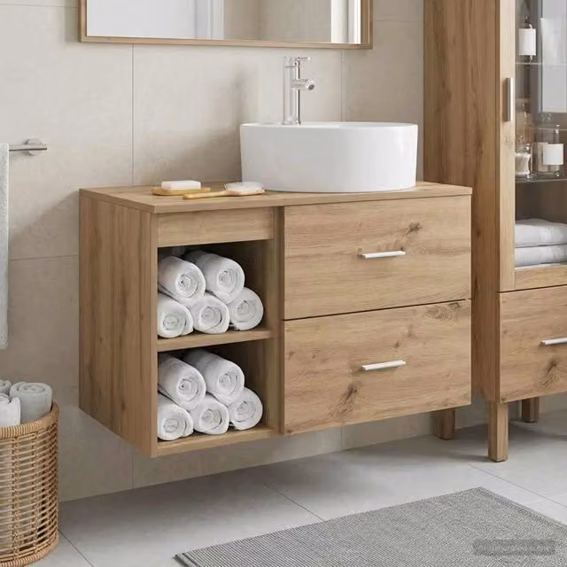 Set di mobili per il bagno 2 pz Rovere Artigianale 3403911