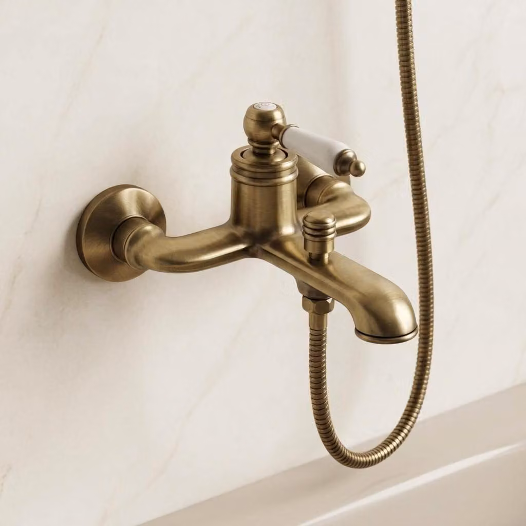 Miscelatore per vasca da bagno, stile classico, finitura bronzo, modello Heritage Manor BN-3001-HM, marca Aquanello