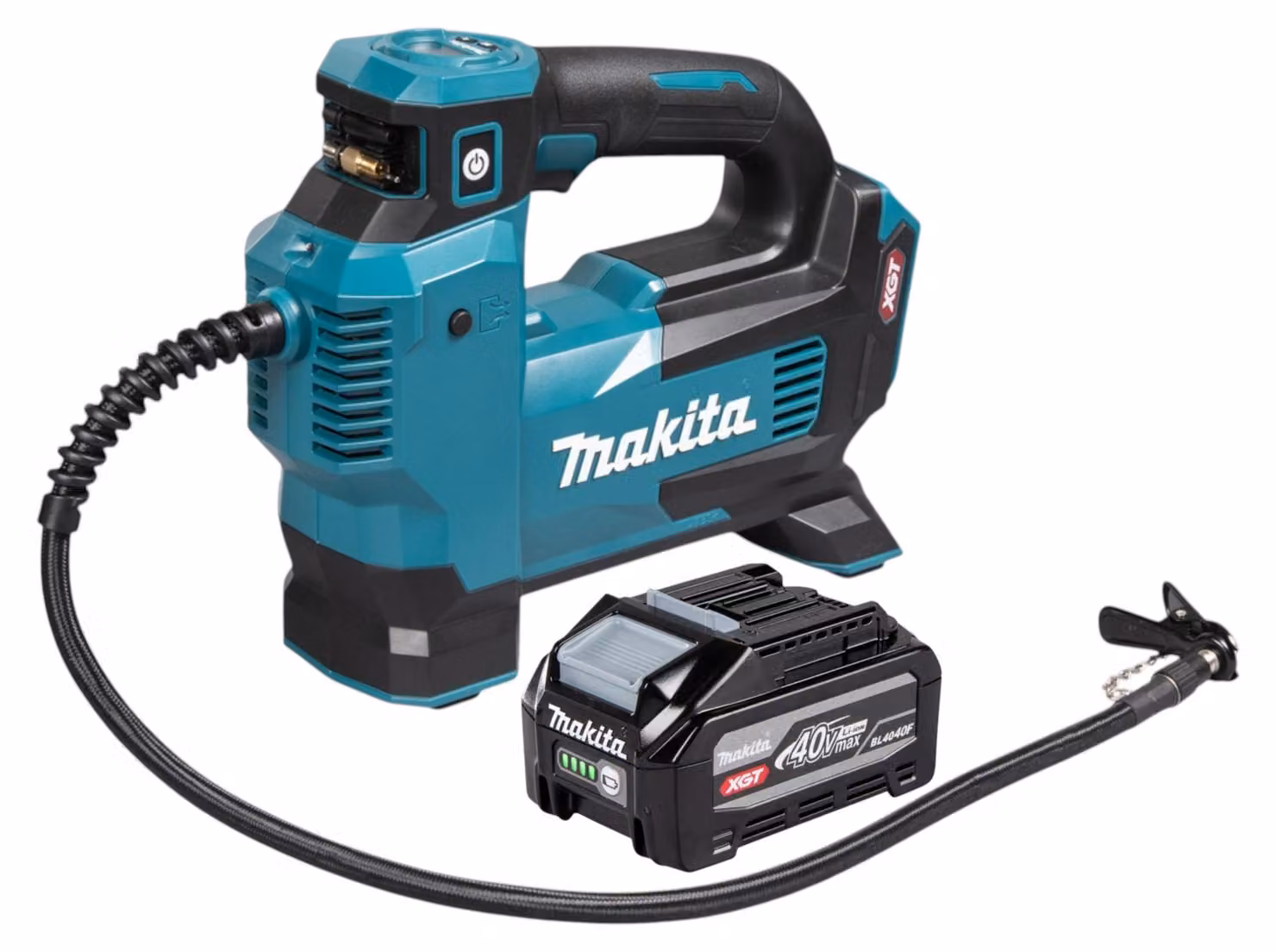 Compressore a batteria Makita MP 001 GU1 40 V max. 11,1 bar + 1x batteria da 4,0 Ah - senza caricabatterie