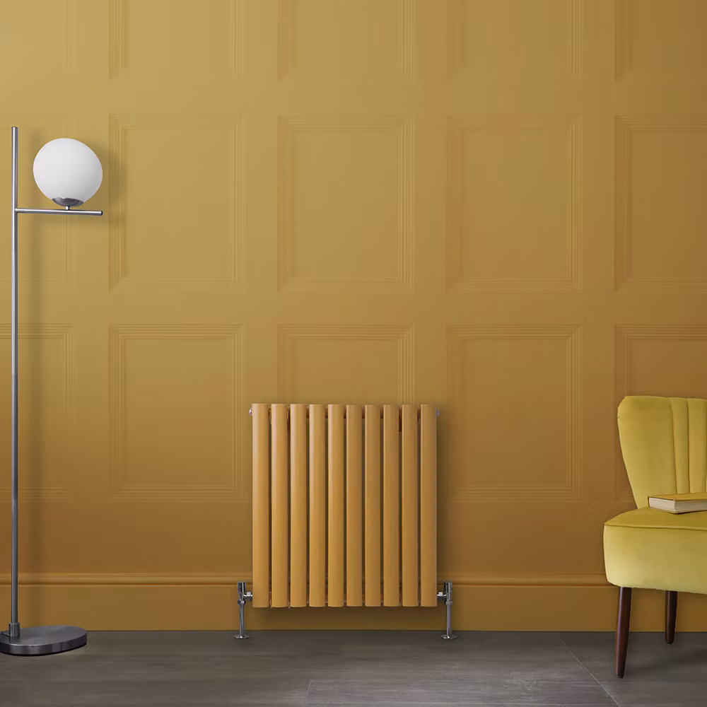 Radiatore di Design Orizzontale Giallo (Autumn Giallo) - 635mm x 590mm - Pannello Doppio  - Revive