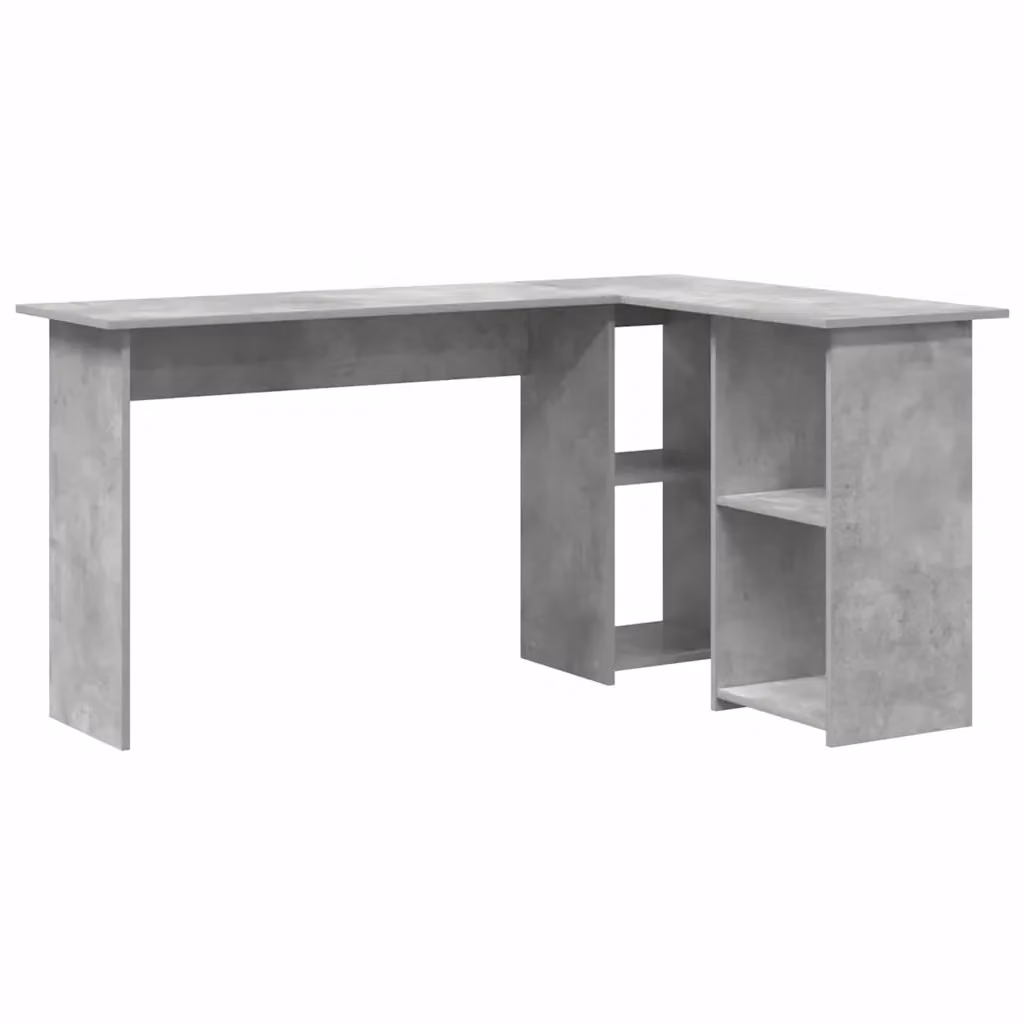 Scrivania angolare moderna vidaXL in MDF laminato grigio L: 142 cm, P: 102 cm, H: 73 cm – 2