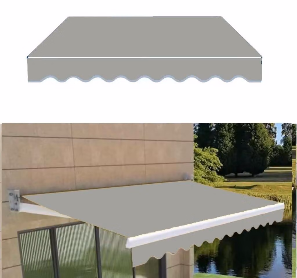 Tenda da sole sostitutiva per terrazza - Impermeabile e con protezione UV - Beige, dimensioni 2x1,5 metri