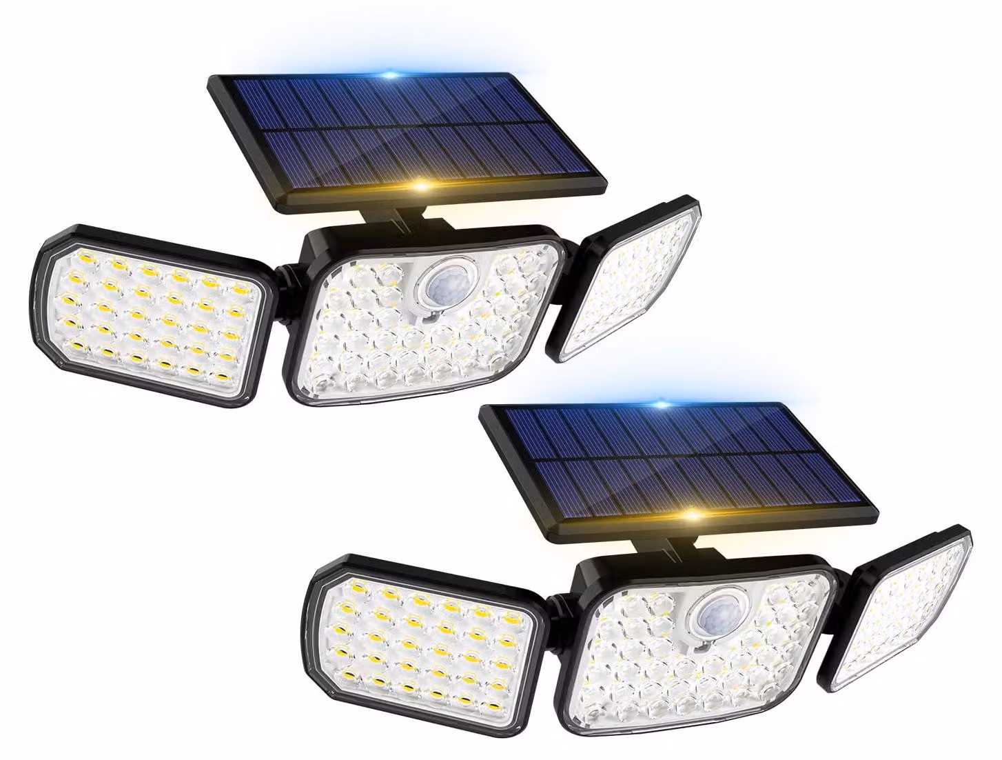 Lampada solare con sensore PIR, confezione da 2, 3 luci, grado di protezione IP65, 3 modalità