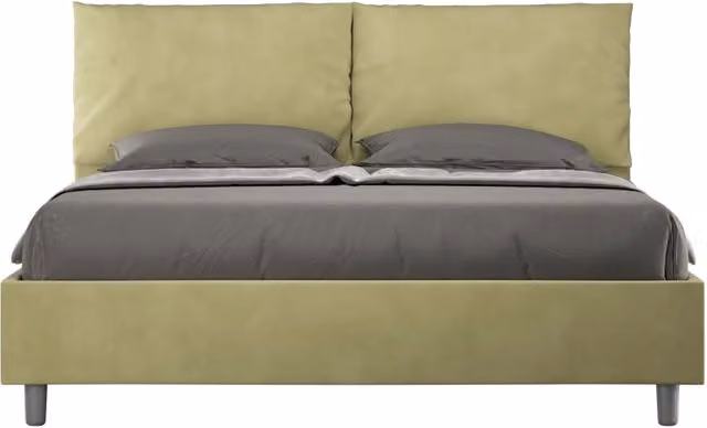 Letto matrimoniale imbottito Antea Ityhome colore verde con contenitore a sollevamento e rete in microfibra L: 175 cm, P: 222 cm, H: 110 cm – 1