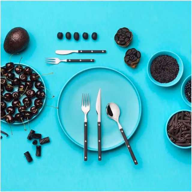 ALLEGRA, Posate Set 24 Pz, Scatola Finestra, Casa Bugatti Colore: Nero