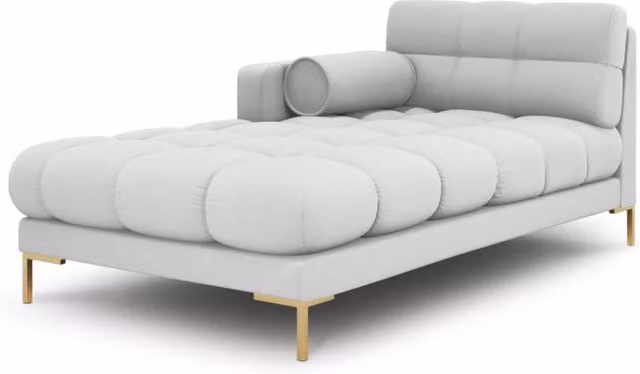Chaise longue sinistra Bali di Cosmopolitan Design in tessuto strutturato grigio chiaro L/P/H: 164 x 102 x 75 cm
