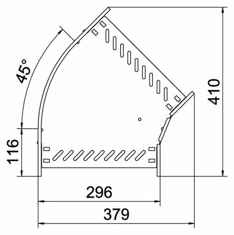 OBO Bettermann curva 45 gradi RB 45 630 FS 6036106