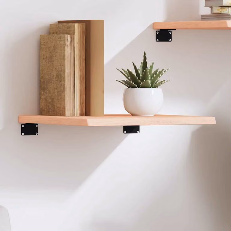 vidaXL Ripiano a Parete in Legno Massello di Rovere Non Trattato, Colore Marrone, L 40 x P 40 x H 2 cm