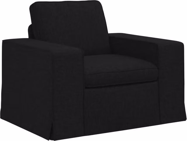 Divano moderno in tessuto nero con coperture rimovibili L: 103 cm, P: 80 cm, H: 82 cm