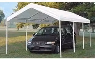 Gazebo Carport Senza Pareti Laterali Bianco 3 MX6 Vette